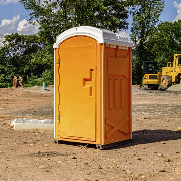 can i customize the exterior of the porta potties with my event logo or branding in Falling Rock